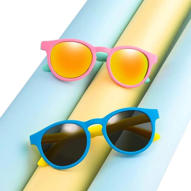 Vintage Polarized Kids Sunglasses Brand Designer Flexible Silicone Sun Glasses Children Fashion Colorful Outdoors Oc